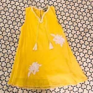 Sophie Catalou Yellow Embroidered A-Line Dress 6